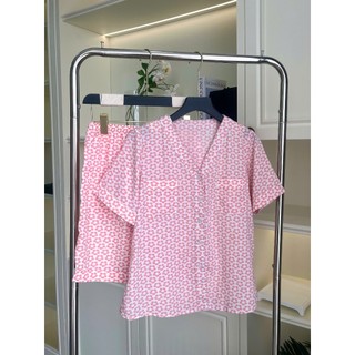 VIBES Pijama ngắn cổ V Vie Jane Py Set phom rộng từ 37-80kg