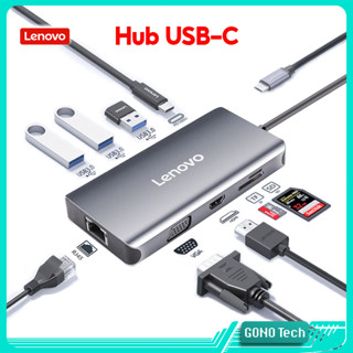Hub Type C Lenovo to HDMI USB PD 100W RJ45 SD/TF VGA cho laptop macbook