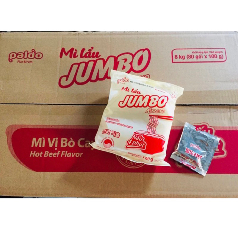 Mì lẩu KORENO Jumbo Hàn Quốc - 1 thùng(80 gói)