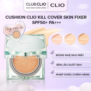 Phấn Nước CLIO Kill Cover Skin Fixer Cushion 15g Kiềm Dâu Lâu Trôi, Che Phủ Tinh Tế Chính Hãng (Tặng kèm lõi) CLCSSKIN