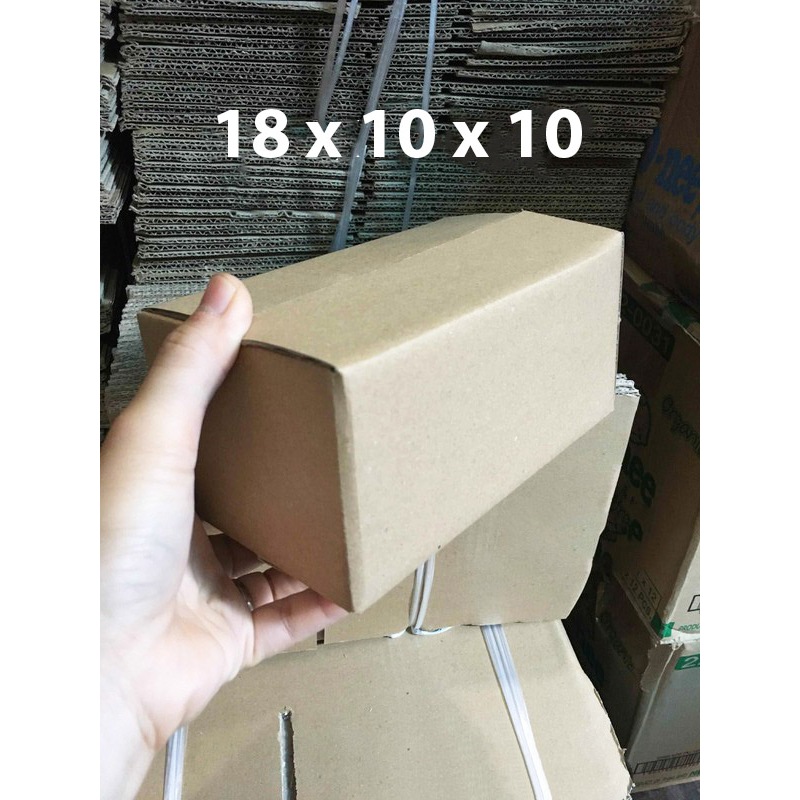 Hộp carton 3 lớp size 18x10x10 cm giấy 1n/2x cứng cáp