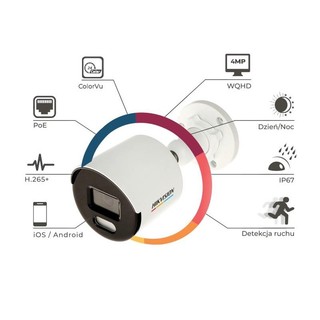 Camera IP DS-2CD1047G0-L Colorvu 4MP HIKVISION, Phát hiện chuyển động, ánh sáng trắng 30m