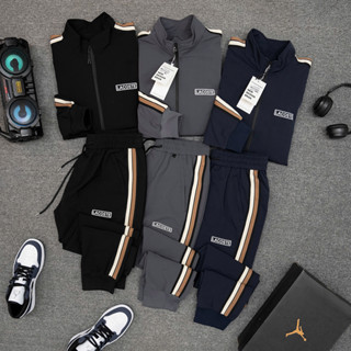 Bộ Thế Thao Nam Chất Gió Dãn Cao Cấp, Bộ Áo Khoác Quần Ống Bo Trẻ Trung, Năng Đông, Lịch Sự