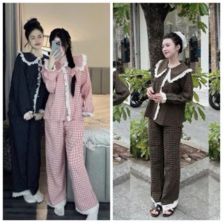  Bộ pijama ren bèo tiểu thư - Bộ đồ nữ mặc nhà siêu đáng yêu bánh bèo 