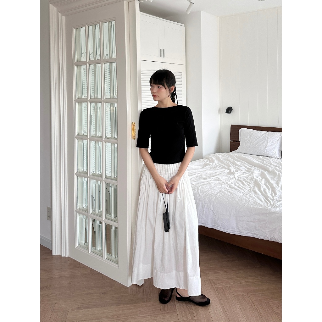 Chân váy dài xếp ly nhỏ linen thô hàn, linen thô hàn |𝐒𝐎𝐌𝐒| 𝐒𝐨𝐫 𝐒𝐤𝐢𝐫𝐭 | BigBuy360 - bigbuy360.vn