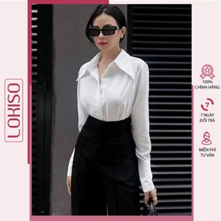  Áo Sơ Mi Nữ Dài Tay Cổ Đức Giấu Nút Sang Trọng LOKISO SM16 