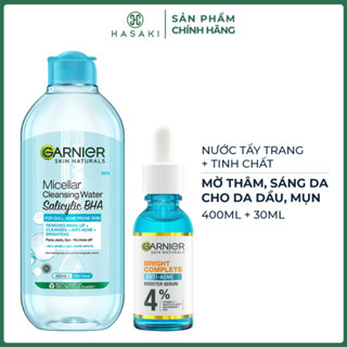 Combo Garnier Nước Tẩy Trang 400ml Và Serum 30ml Cho Da Dầu, Mụn (2 Món) Hasaki Sản Phẩm Chính Hãng