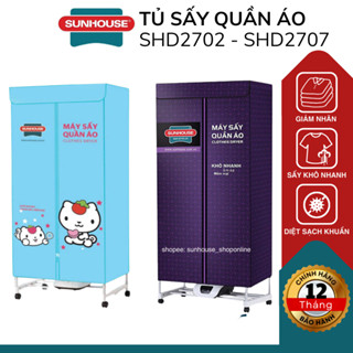 Tủ Sấy Quần Áo SUNHOUSE SHD2702 và SHD2707, Sấy 15-20kg Quần Áo, Sấy Khô, Khử Khuẩn Bảo Hành 12T