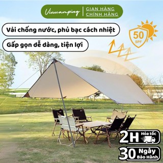 Bộ Tăng Bạt Lều Camping Ngoài Trời Kèm Dây Vải Và Túi Đựng Chống Nước, Bạt Tăng Lều Cắm Trại Gấp Gọn