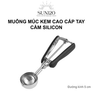  Muỗng múc kem Cao cấp tay cầm bọc Silicon dụng cụ múc bơ viên kem tròn hoa quả 