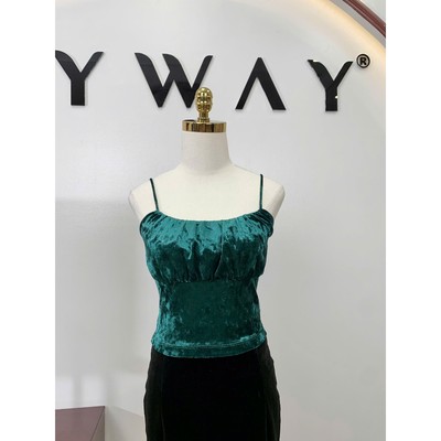 Áo Hai Dây Nữ MY WAY Nhung Nhún Ngực Cao Cấp 3MA1006