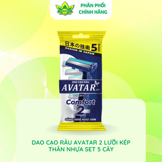 [Hàng chính hãng] Dao Cạo Râu Avatar 2 Lưỡi Kép Thân Nhựa Set 5 cây