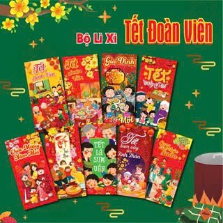 COMBO 50 BAO LÌ XÌ TẾT 2025 TRUYỀN THỐNG, MẪU MỚI NHẤT, Mix Nhiều Mẫu Khác Nhau