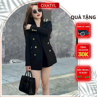 Áo vest chiết eo cúc đồng OXATYL M458 mặc sang trọng vest dài tay 2 lớp