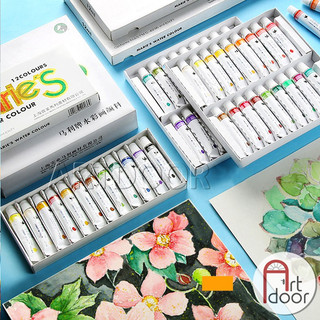 [ARTDOOR] Bộ màu Nước Tuýp MARIES 12ml (hộp giấy) -12 Màu - [xả kho]