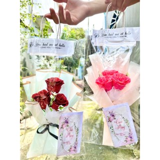 Bó hoa hồng sáp thơm 3 bông đẹp quà tặng sinh nhật, sự kiện, ngày lễ tình nhân 14/2 valentine, 8/3, 20/10, 20/11