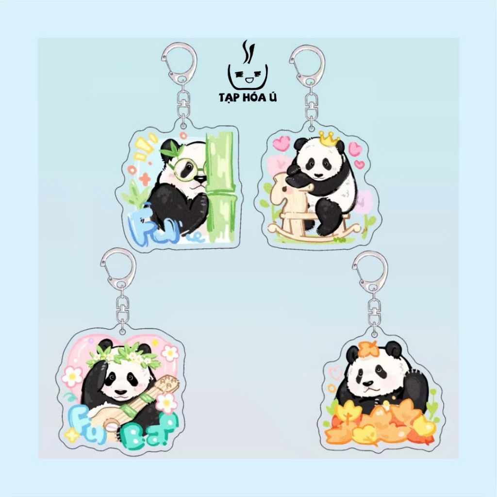 [SẴN] MÓC KHÓA GẤU TRÚC PHÚC BẢO, FUBAO PANDA ACRYLIC KEYRING
