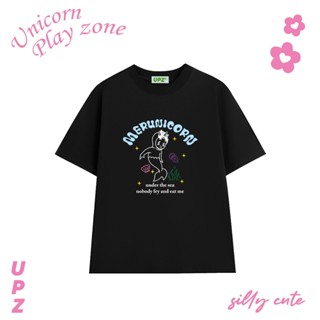  UPZ Áo Thun Oversize Cotton Unisex Form Rộng Tay Ngắn In MERUNICORN  3 Màu  