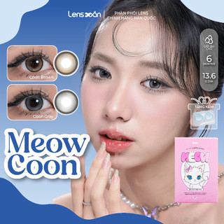  Kính áp trọng cận 6 tháng LENS XOẮN lens giãn tròng tự nhiên tròn mắt có viền IDIFF MEOW COON 
