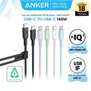 [Tương thích với dòng iPhone 15/16] Cáp Sạc ANKER 544 USB-C to USB-C 140W - A80F1/A80F2