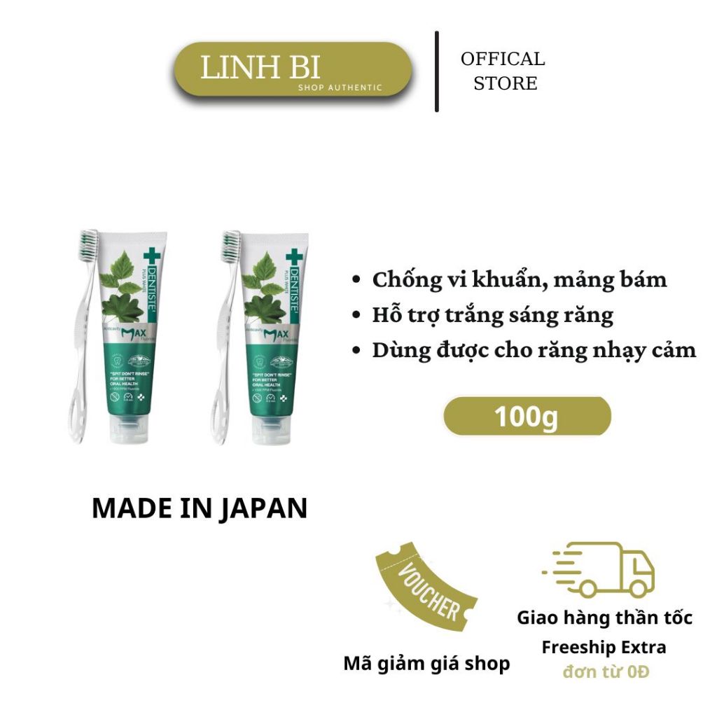 Kem Đánh Răng Dentiste Thái Lan Trắng Sáng, Khử Mùi 100g| LinhBi Shop