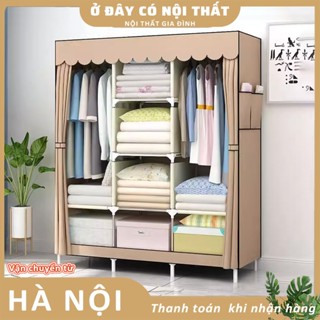  Tủ Vải Đựng Quần Áo Khung Kim Loại Tủ Treo Quần Áo Đa Năng Thông Minh 