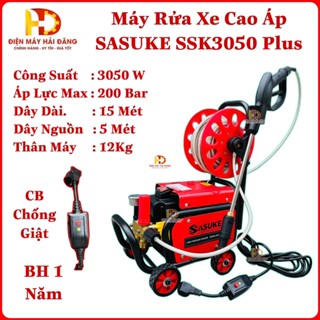  Máy rửa xe chỉnh áp SASUKE SSK3050Plus Công Suất 3050W. Có Chỉnh Áp. Áp lực 150-200Bar. Bảo Hành 12 Tháng 