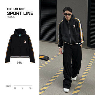  Áo Hoodie Zip THE BAD GOD Sport Line Nỉ Bông Form Boxy Unisex Mùa Thu Đông 