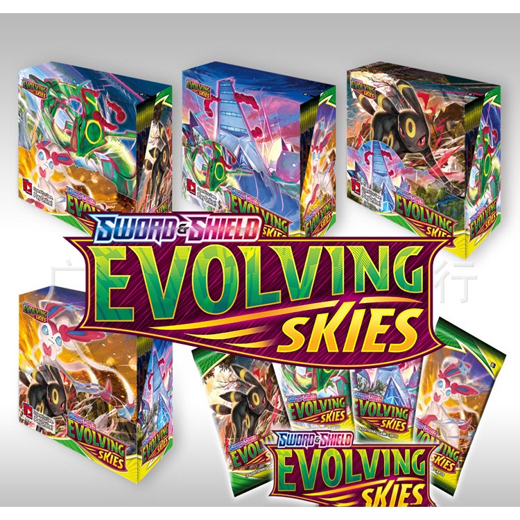🌟GIÁ SỐC🌟 Hộp Bài Pokemon 36 Gói 360 Thẻ Evolving Skies Vivid Voltage Fusion Strike Brilliant Stars 