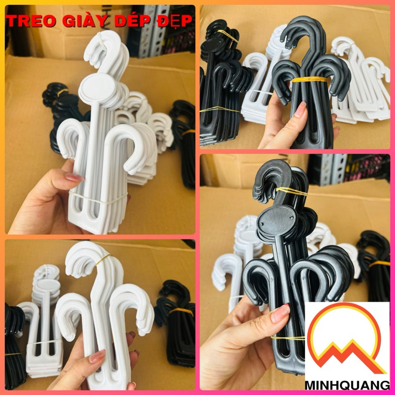 combo 10 Móc treo dép trưng bày cho shop,2 màu đen - trắng cứng cáp,bền đẹp