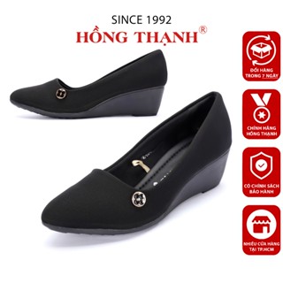 Giày Xuồng Bít Mũi HỒNG THẠNH Đế Cao 5cm Chất Vải Cao Cấp Êm Chân - 4961