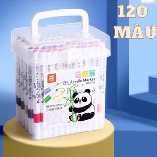  Màu Acrylic Marker Hộp Nhựa 24 48 60 80 100 120 Màu Đậm Đều- Tô Màu Dụng Cụ Học Tập 