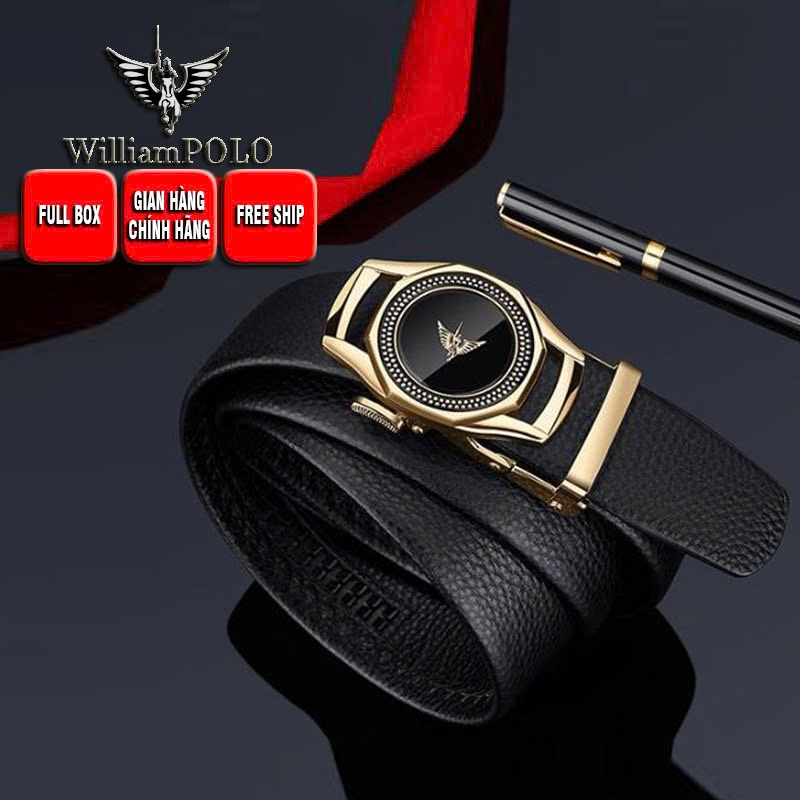 Thắt lưng nam cao cấp WilliamPOLO chất liệu da bò POLO 22369