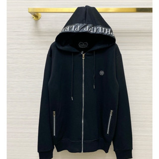 Áo Khoác Hoodie Nam Philipp_Plein ĐÍnh Logo Kim Loại Trên Mũ Siêu Chất - Áo Khoác Hoodie Nam Nữ Philipp Plein