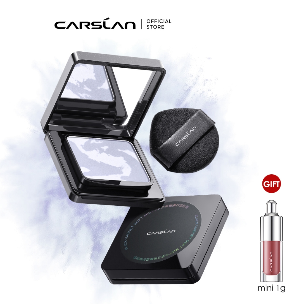 Phấn Nén kiềm dầu Carslan Soft Mist 24h Phấn Phủ trang điểm Bột tinh tế Mềm Mại Lâu Trôi 8g