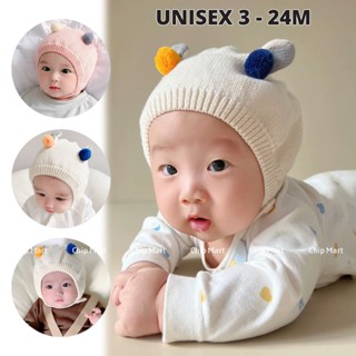 Mũ Len Trùm Tai Thỏ Lót Nỉ Có Dây Cài Xinh Xắn Cho Bé, Nón Len Cho Bé 3-24 Tháng Tuổi