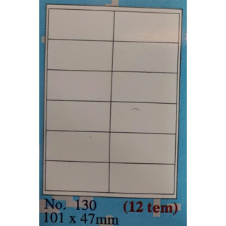  01 xấp Giấy Decal A4 TOMY Mã-130 bế sẵn 12 tem  kích thước: 101 x 47mm  240 tem sử dụng cho máy in Phun Laser và Photo 