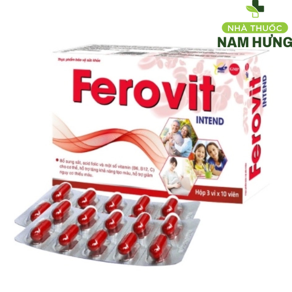 [CHÍNH HÃNG] Ferovit INTEND Bổ Máu, Sắt Hữu Cơ Dễ Hấp Thu, Cho Bà Bầu Và Người Thiếu Máu, Không Táo 