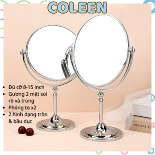 Gương Trang Điểm Kim Loại Không Gỉ Phong Cách Đơn Giản Để Bàn Makeup COLEEN