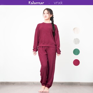  Bộ Len Xốp Nữ Form Dáng Thụng Sét Đồ Thu Đông Dài Tay Falumar Cho Nữ Mặc Nhà Xinh Xắn 2024 