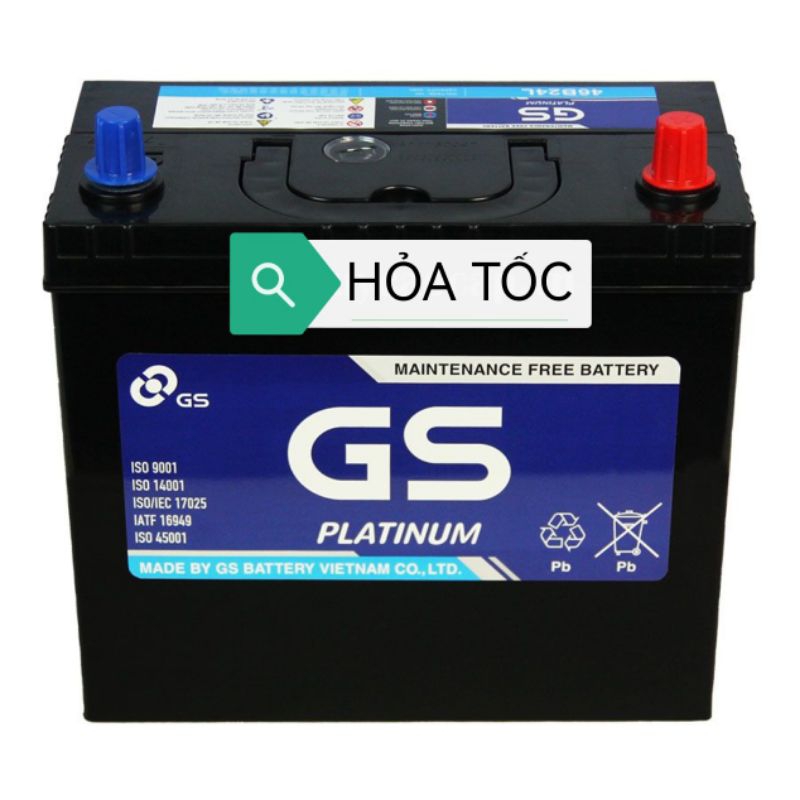 ẮC QUY GS 12V 45AH 46B24L Bình khô oto cho Toyota Corolla Atlis, Honda City, Civic, Suzuki Wagon, Ni