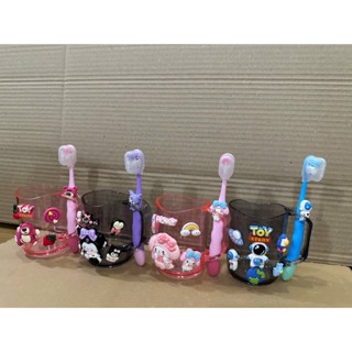 Cốc Và Bàn Chải Đánh Răng Nhân Vật Hoạt Hình In Nổi An Toàn Cho Bé Cốc Hình Kuromi, Gấu Dâu Ngộ Nghĩnh