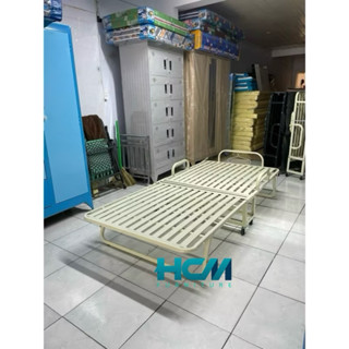 [MIỄN PHÍ SHIP-BAO LẮP RÁP HCM] Giường sắt xếp di động có bánh xe rộng 1m QD56