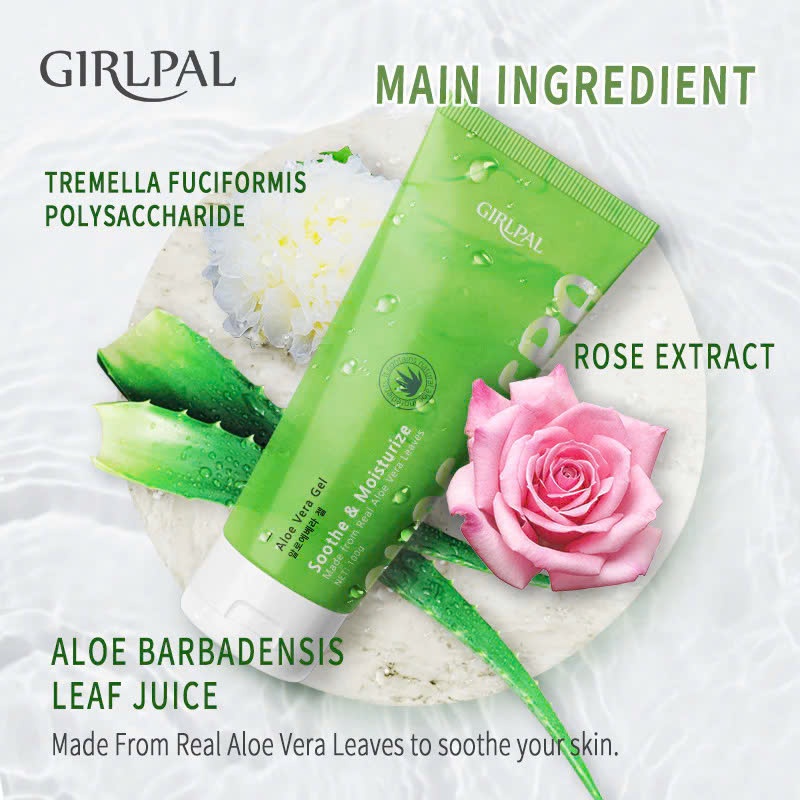 GIRLPAL Gel Lô Hội Tự Nhiên Không Cồn Dịu Nhẹ và Dưỡng Ẩm (Cho Mặt và Cơ thể) 100g - GP120