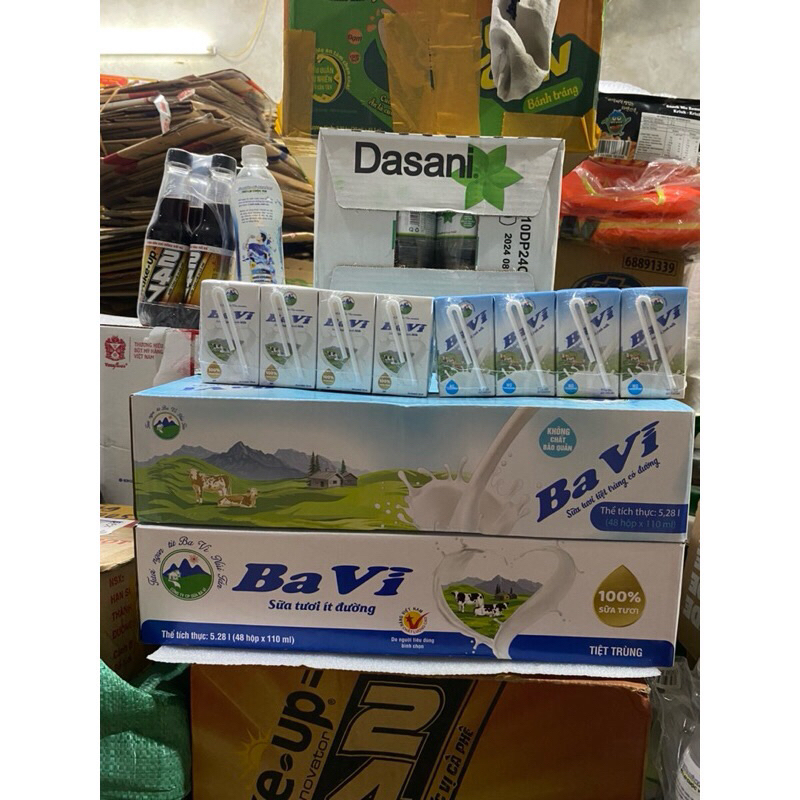 lốc 4 hộp Ba Vì Sữa Tươi Có Đường 110ml ít đường