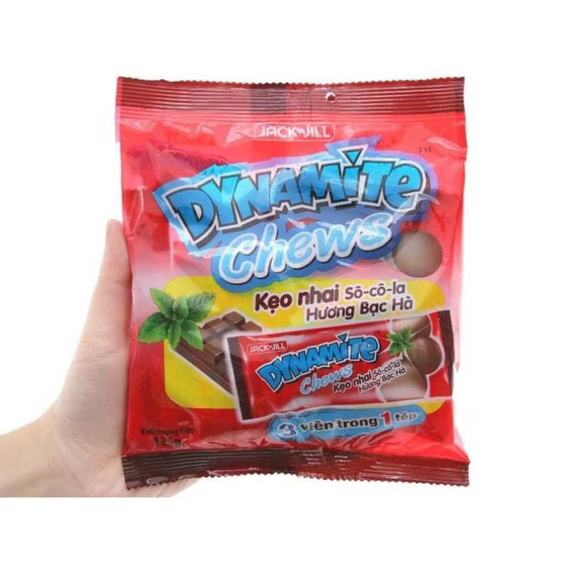 Kẹo Socola Bạc Hà 3 Viên Dynamite Chew 125g