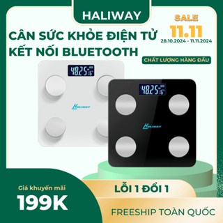 Cân Điện Tử HALIWAY Sạc USB Kết Nối Bluetooth Phân Tích Chỉ Số Cơ Thể, Bảo Hành 6 Tháng C4