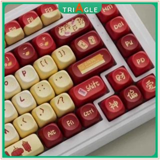  Keycap Thần Tài - God of Wealth Chất Liệu PBT Dye Sub MOA Bộ 127 Nút Bàn Phím Cơ - Triagle 