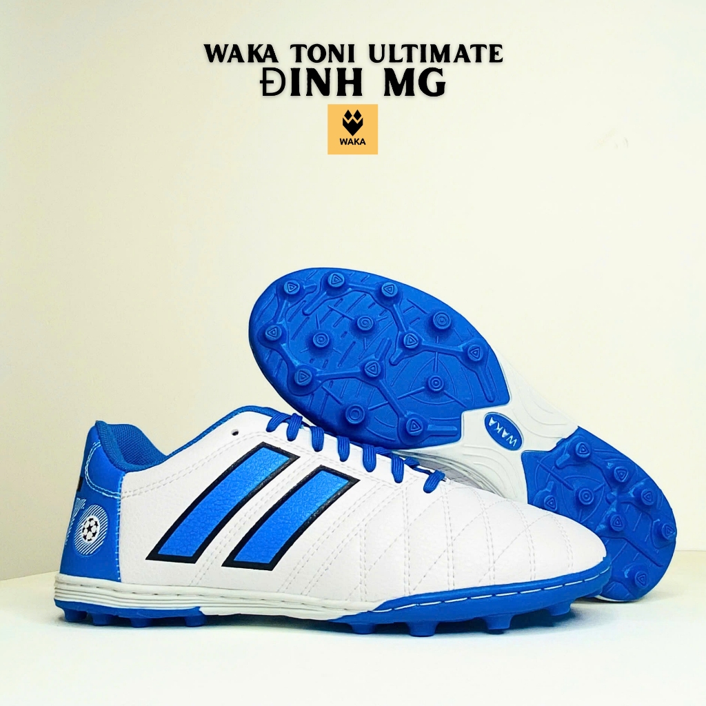 Giày đá bóng nam 3 sọc Toni, Giày bóng đá Toni đinh MG lót đệm EVA dành cho sân nhân tạo và tự nhiên