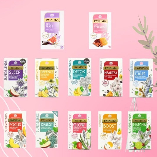 Trà thảo mộc Superblends Twinings Anh Quốc (đủ bill)